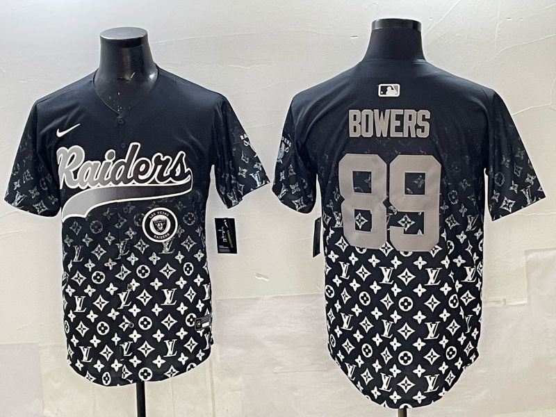 Men 2025 Nike Oakland Raiders 89 Bowers black Limited NFL Jersey 08
